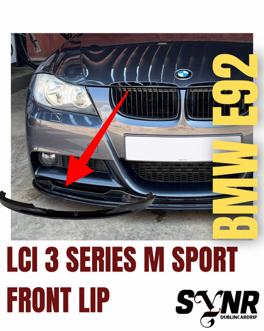 BMW E92 LCI M Sport Front Lip – Gloss Black (2009–2011)